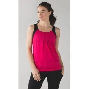 Lululemon Nouveau Limits Tank Top with Bra Workout Top & Bra Pink/Grey Size 8